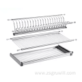 Wall-mounted stainless steel kitchen storage drain rack